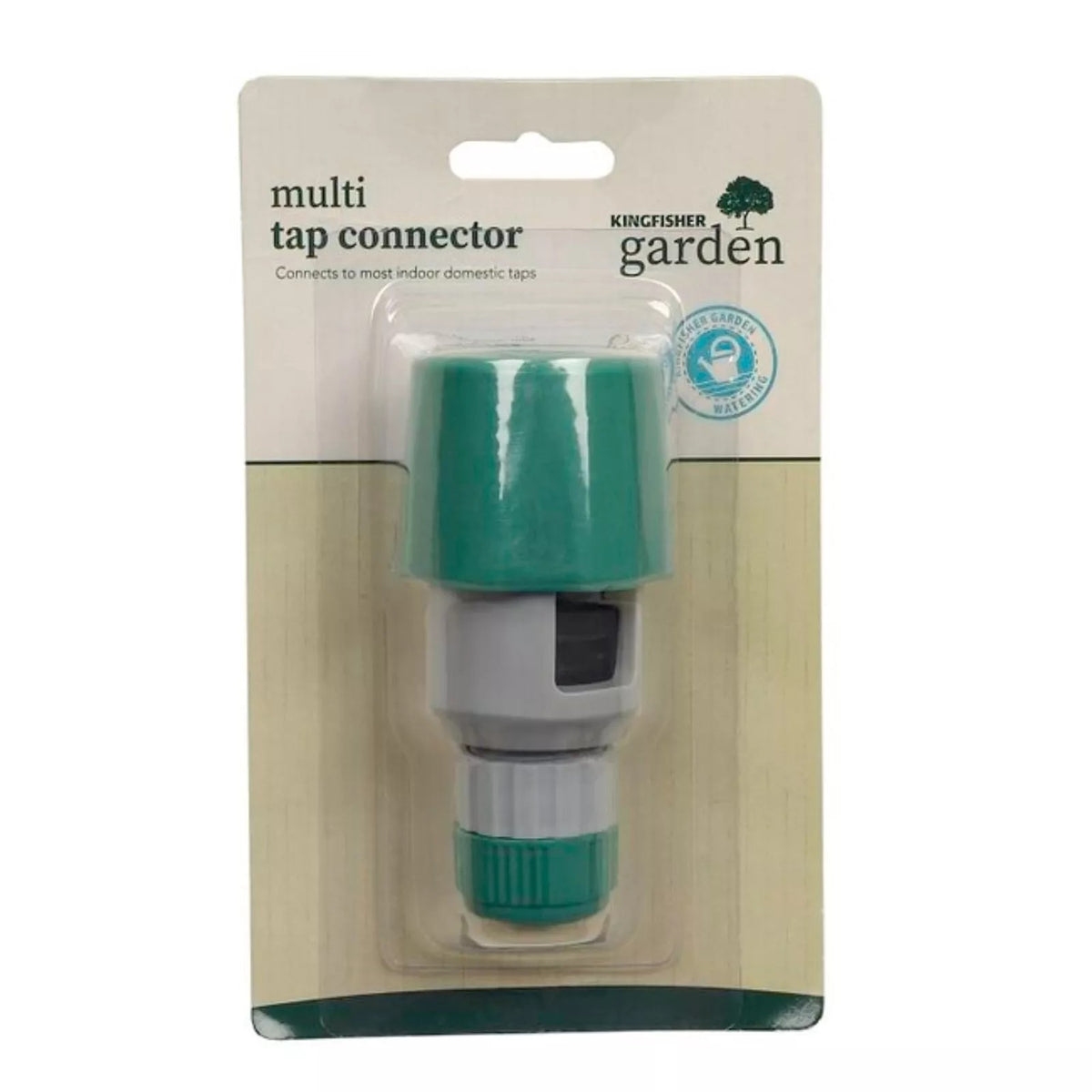 Kingfisher Durable Plastic Multi Tap Connector Grey and Green 622CP | Connects to Most Indoor Domestic Taps