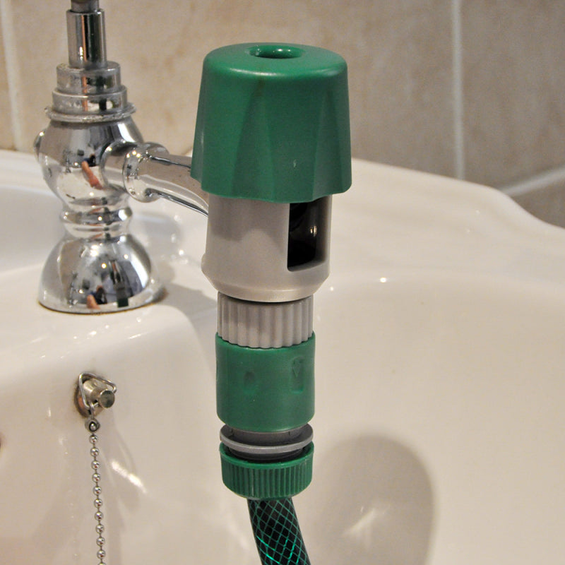 Kingfisher Durable Plastic Snap Action Multipurpose Tap Connector Grey and Green 622SNCP | Connects to Most Standard Domestic Taps