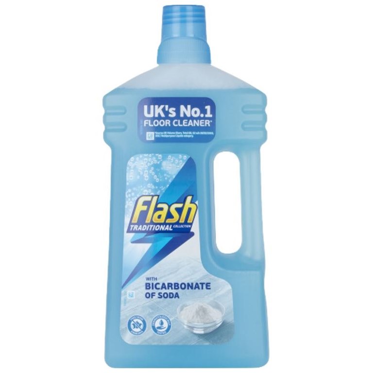 Flash Traditional Floor Cleaner With Bicarbonate of Soda Blue 1Ltr