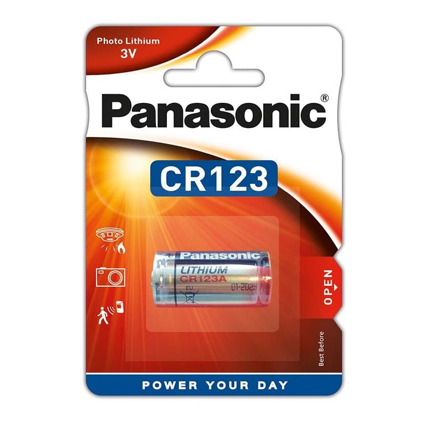 Panasonic CR123 3V Photo Lithium Battery Multicoloured | High-Performance Photo Battery | For Cameras-Flashlights and Security Devices