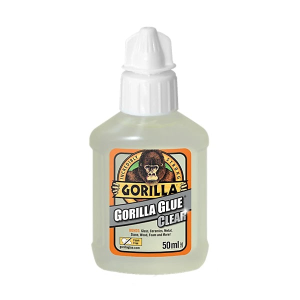 Gorilla Multi-surface High-Strength Glue Clear 50ml 4027 | Strong Crystal Clear Adhesive | Bonds Glass-Metal-Wood-Stone-Foam and More | Non-Foaming | Waterproof Glue | Indoor and Outdoor Use
