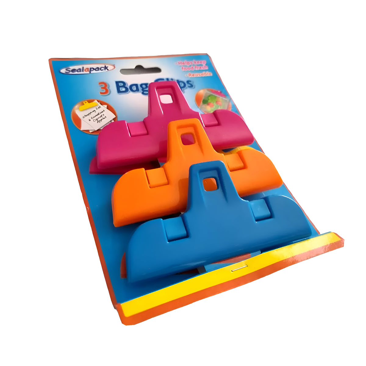 151 Sealapack Bag Clips Assorted Colours Pack of 3 SAP1069 | Helps Keep Food Fresh | Reusable