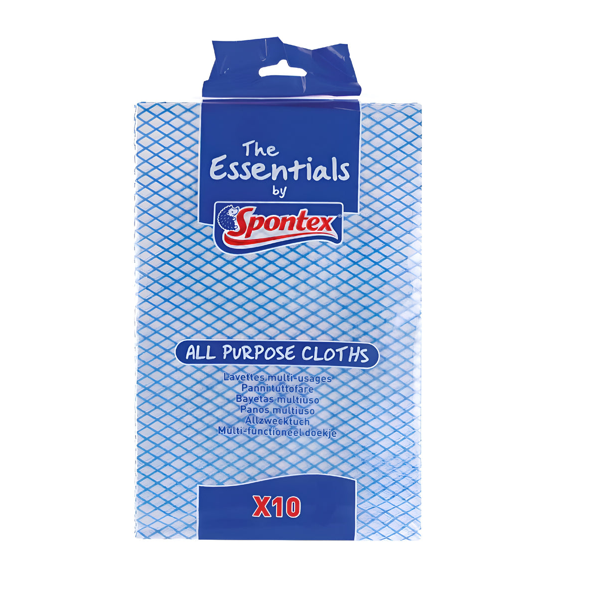 Spontex Essentials All purpose cloths Blue Pack of 10 11520076