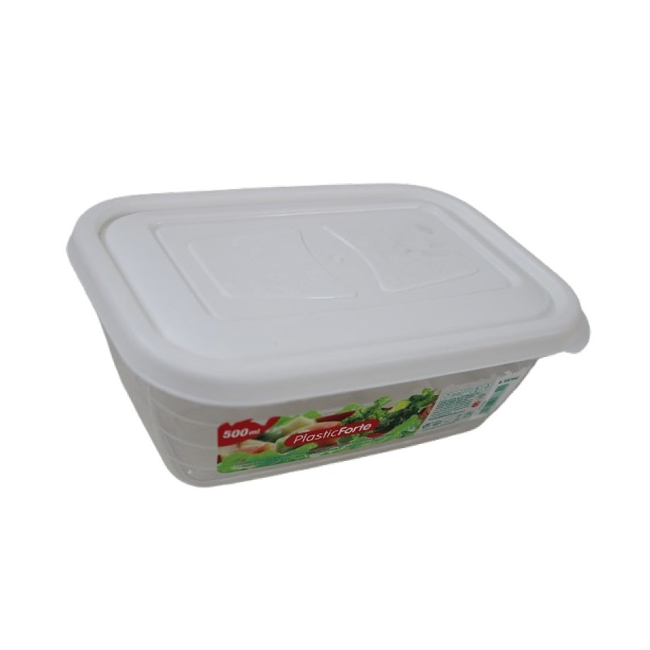 PlasticForte Classic Food container with Lid White 500ml 11571AE | BPA Free