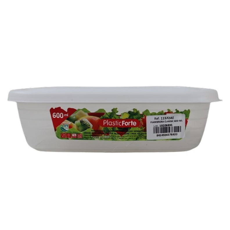 PlasticForte Classic Food container with Lid White 600ml 11572AE | BPA Free