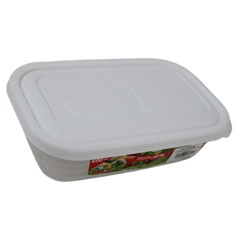 PlasticForte Classic Food container with Lid White 600ml 11572AE | BPA Free