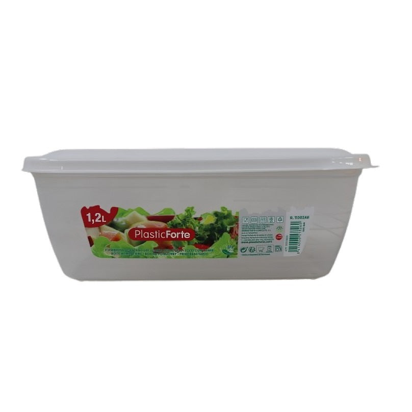 PlasticForte Classic Food container with Lid White 1.8Ltr 11301AE | BPA Free