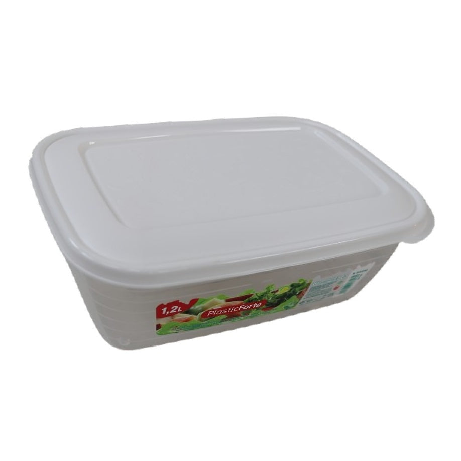 PlasticForte Classic Food container with Lid White 1.8Ltr 11301AE | BPA Free