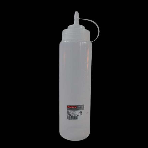 PlasticForte Squeeze Bottle with Precision Nozzle and Lid Clear 700ml S-212 | Sauce Dispenser