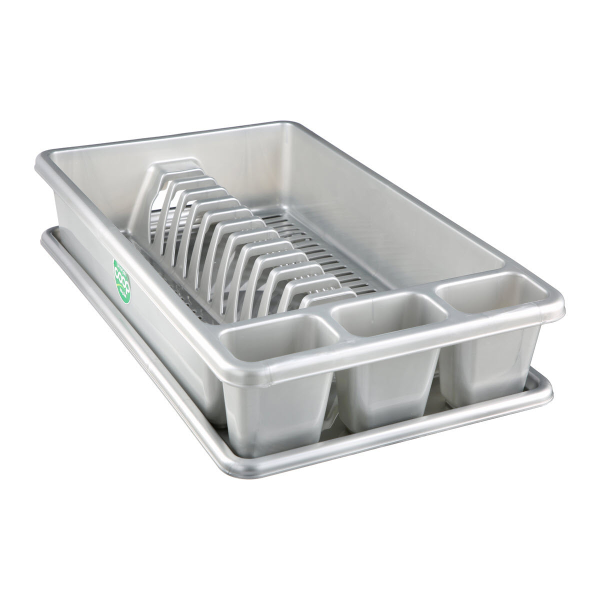 PlasticForte Dish Drainer with Tray Silver 45cm x 26cm x 9cm 1152112
