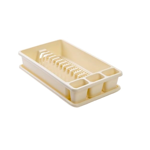 PlasticForte Dish Drainer with Tray Cream 45cm x 26cm x 9cm 11521AE