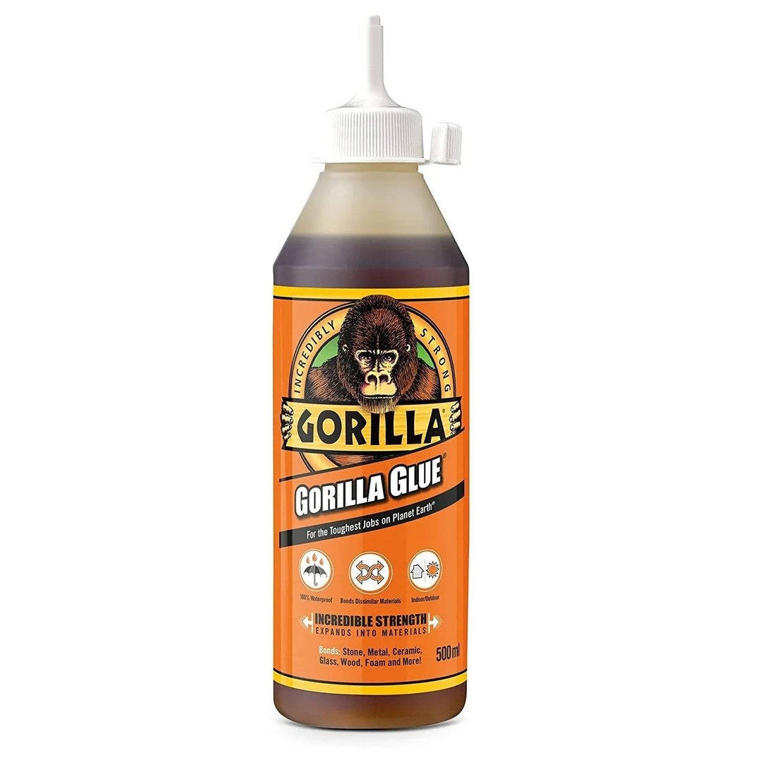 Gorilla Multi-surface Adhesive Glue Brown 500ml 1044181 | Incredibly Strong and Fast Bond | Waterproof | For Wood-Metal-Stone and More | For Indoor-Outdoor Use | Bonds Dissimilar Materials