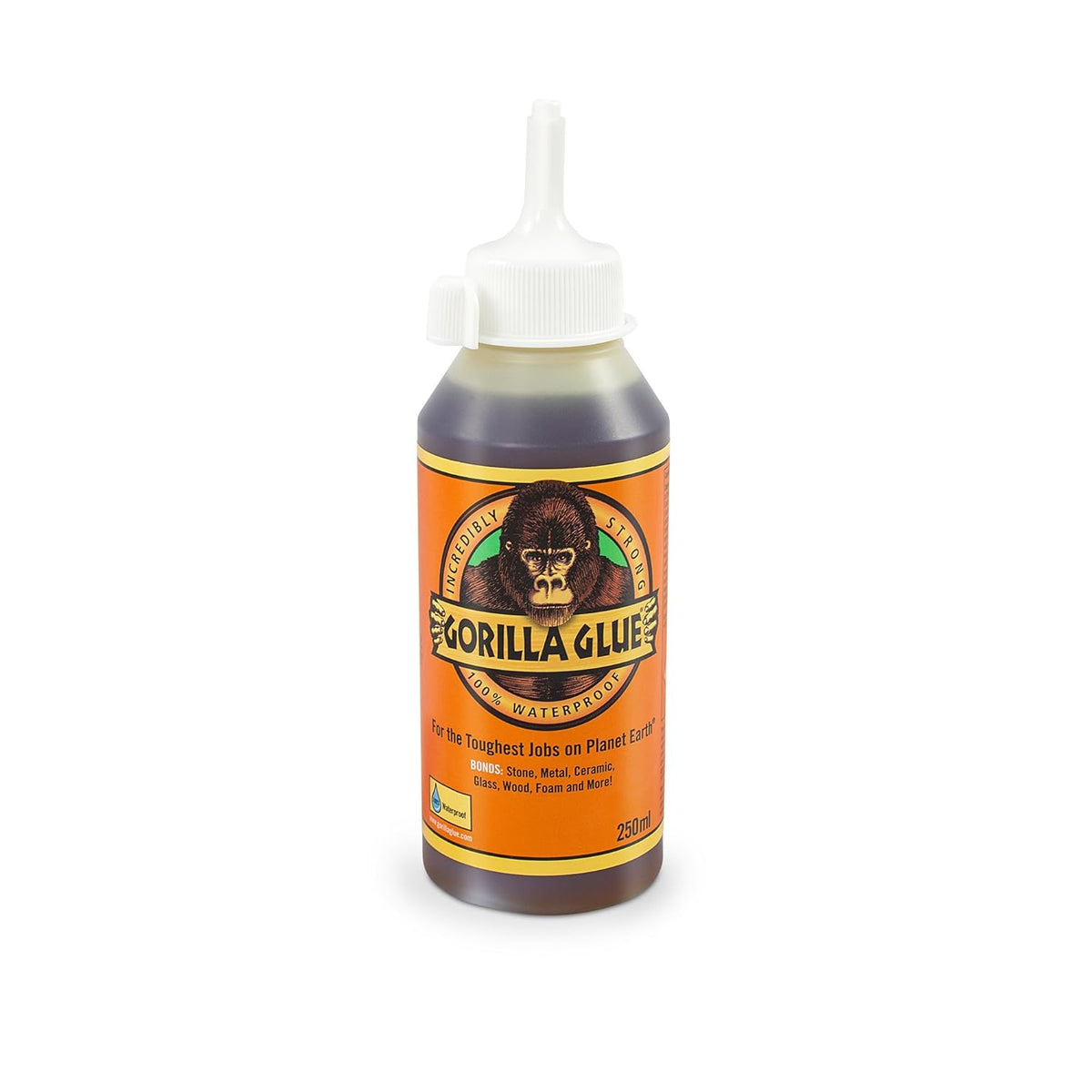Gorilla Multi-surface Adhesive Glue Brown 250ml 1044805 | Incredibly Strong and Fast Bond | Waterproof | For Wood-Metal-Stone and More | For Indoor-Outdoor Use | Bonds Dissimilar Materials