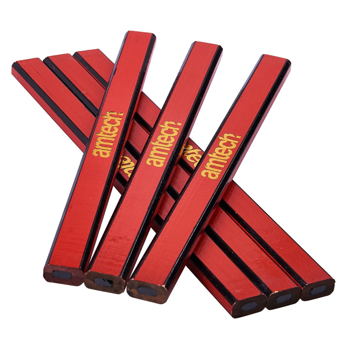 Amtech Hardwood Carpenters Pencils Red L230mm Pack of 6 H2105