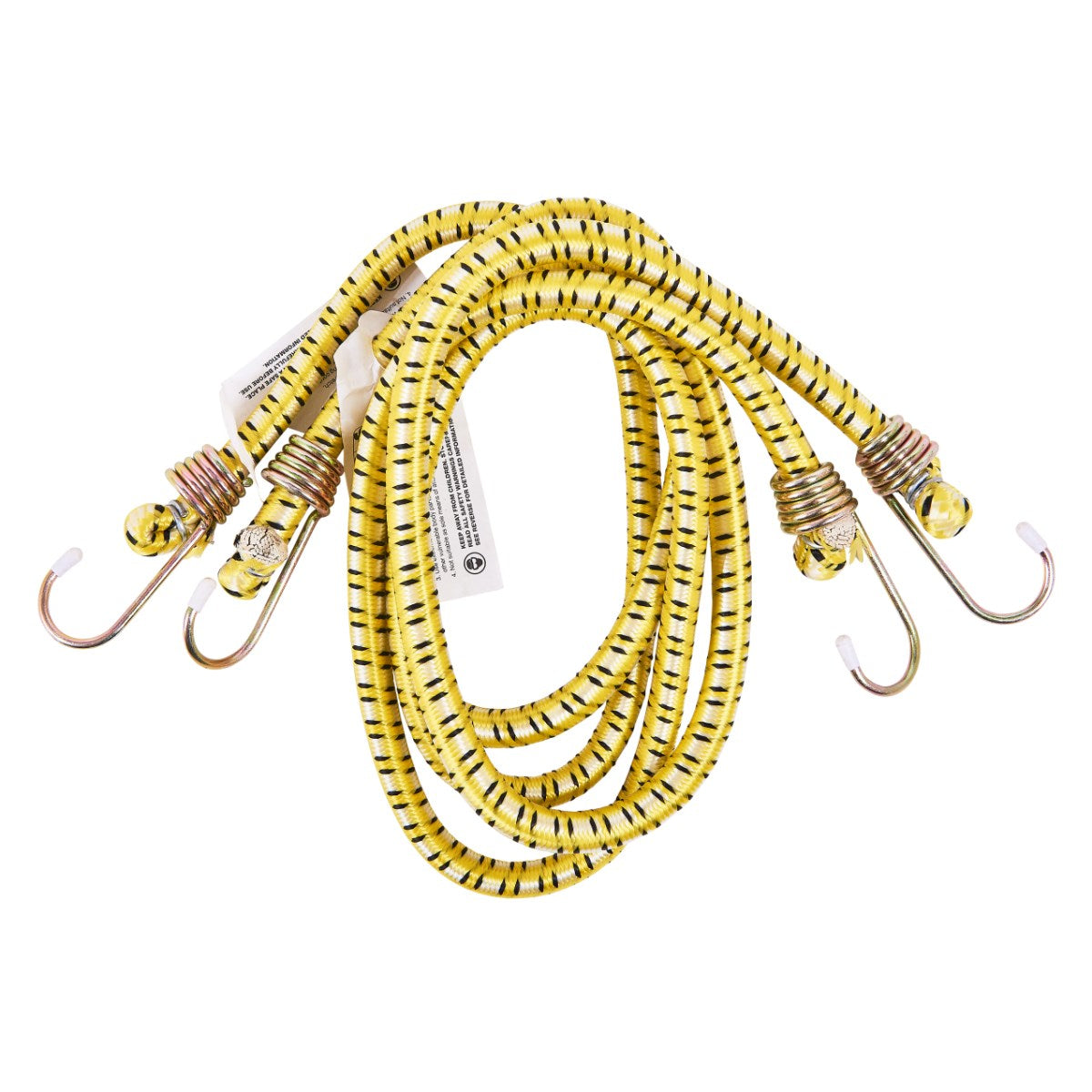 Amtech Bungee Cords Yellow 120cm Pack of 2 S0652 | With Hardened Metal Hooks and Rubber Stops