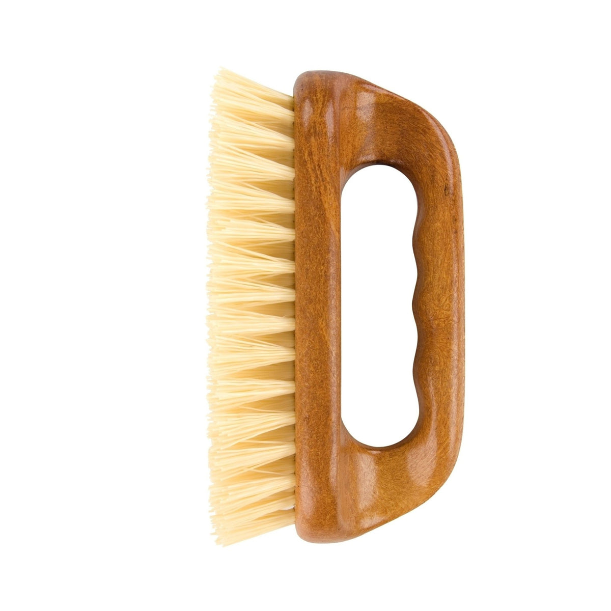 Elliott Wood-Effect Iron Shaped Scrub Brush with Handle Brown EL10314 | Stiff Bristles | For Cleaning Floors-Tiles and Carpets