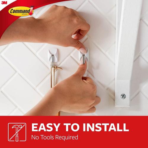 Command 3M Wire Hooks with 4 Strips White Small Pack of 3 17067ES | Damage-Free Hanging | Holds Strongly | Removes Cleanly | General Purpose