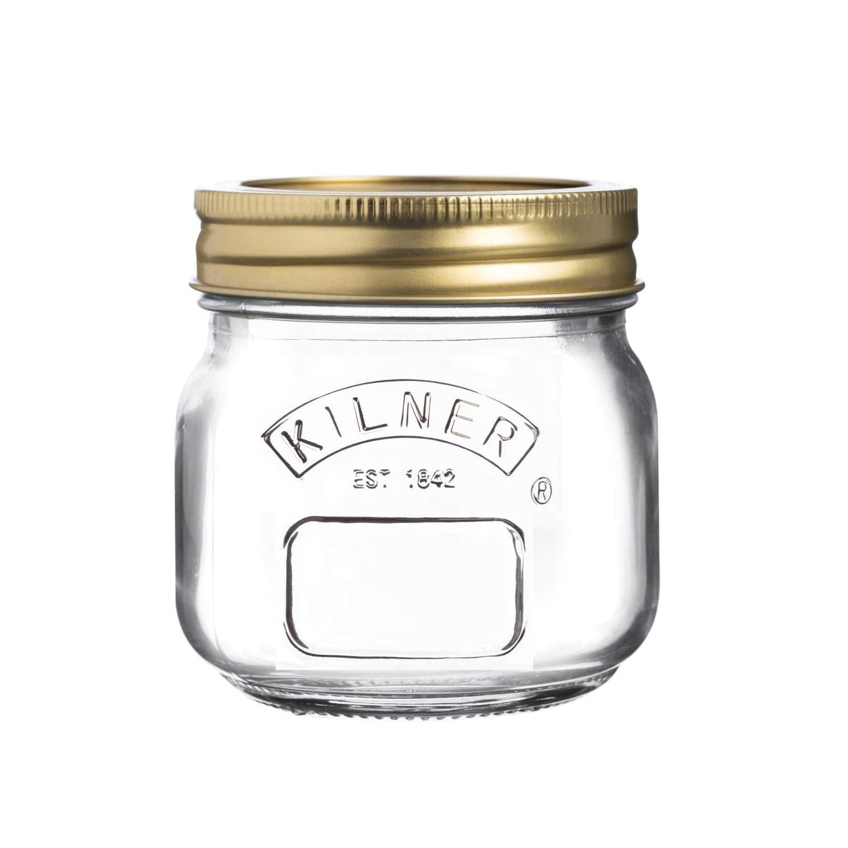 Kilner Glass Preserve Jar Clear 250ml 0025.402 | Airtight Gold Lid | For Jams-Pickles and Dry Storage