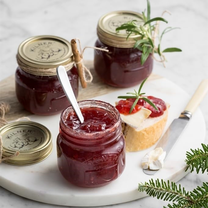 Kilner Glass Preserve Jar Clear 250ml 0025.402 | Airtight Gold Lid | For Jams-Pickles and Dry Storage
