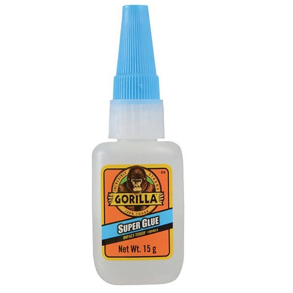 Gorilla Superglue White 15g 4044203 | Impact Tough Formula | Set Time 10-45 Second | Anti - Clog Cap | Bonds Metal - Wood - Ceramic - Leather - Paper - Rubber - Plastics and More