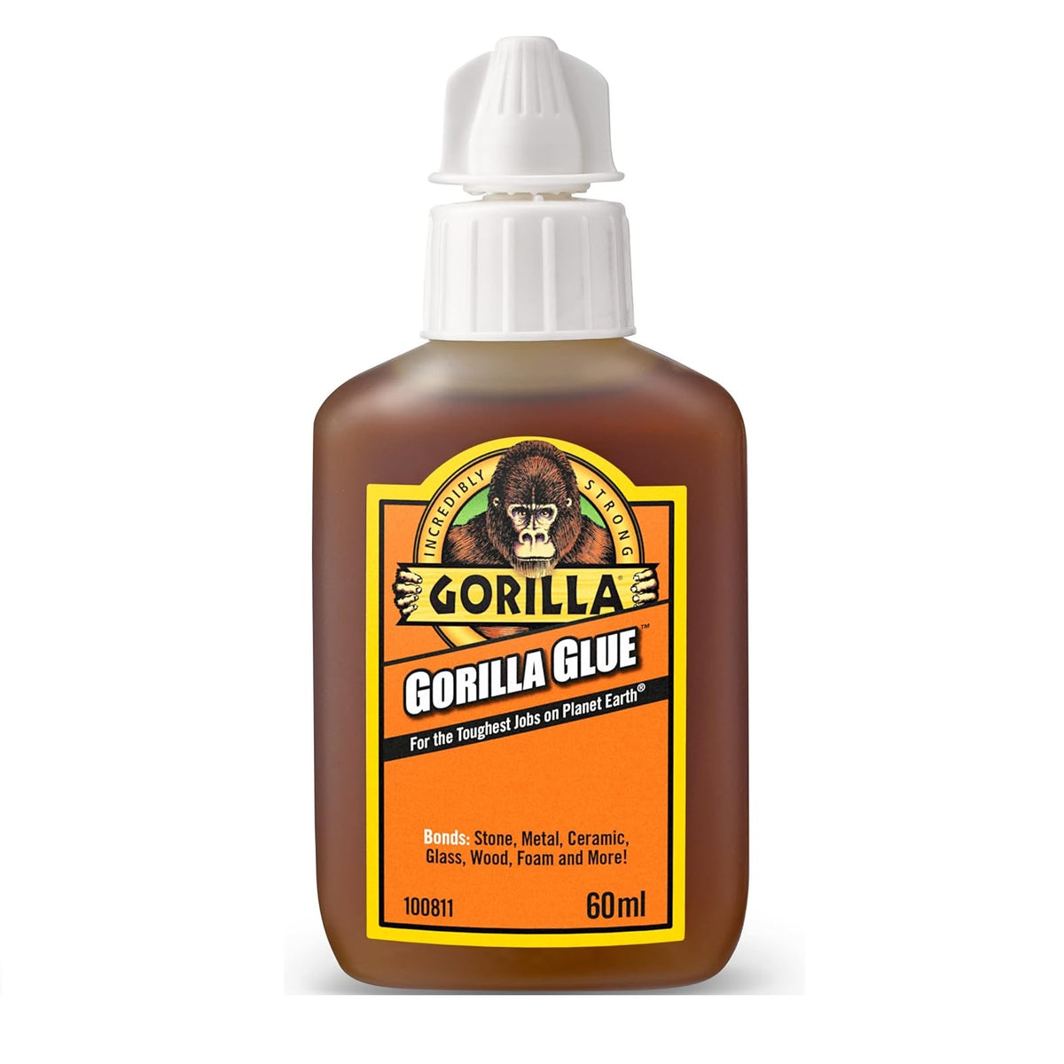 Gorilla Glue Brown 60ml 1044202 | For the Toughest Jobson Planet Earth | Waterproof | Incredibly Strong | Bonds Metal - Stone - Wood - Ceramics - Foam - Glass and More