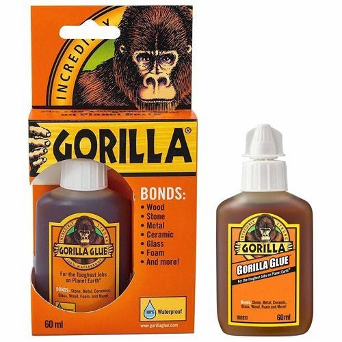Gorilla Glue Brown 60ml 1044202 | For the Toughest Jobson Planet Earth | Waterproof | Incredibly Strong | Bonds Metal - Stone - Wood - Ceramics - Foam - Glass and More