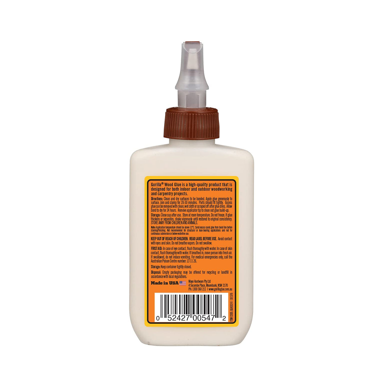 Gorilla Wood Glue White 118ml 5044401 | D3 Water Resistance | Indoor and Outdoor | Anti - Clog Applicator