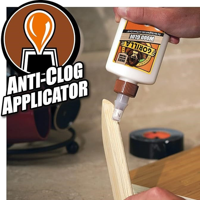 Gorilla Wood Glue White 118ml 5044401 | D3 Water Resistance | Indoor and Outdoor | Anti - Clog Applicator