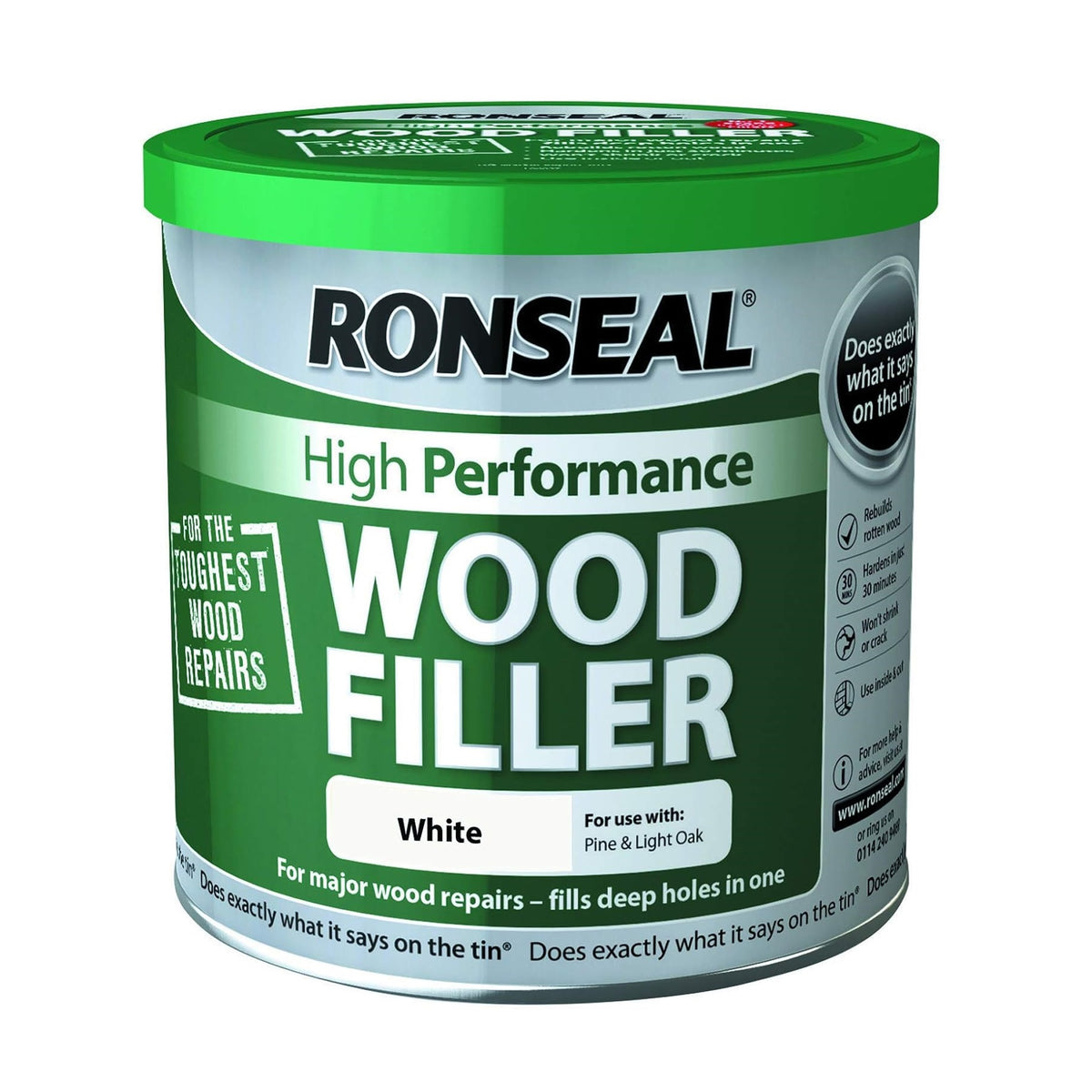 Ronseal High Performance White Ready Mixed Wood Filler 550g 35305