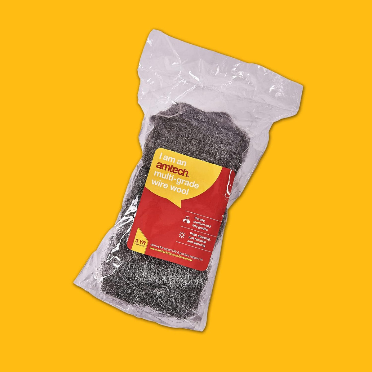 Amtech Multi-Grade Wire Wool Silver S3530 | Medium and Fine Grades Course | Paint Stripping-Rust Removal and Cleaning