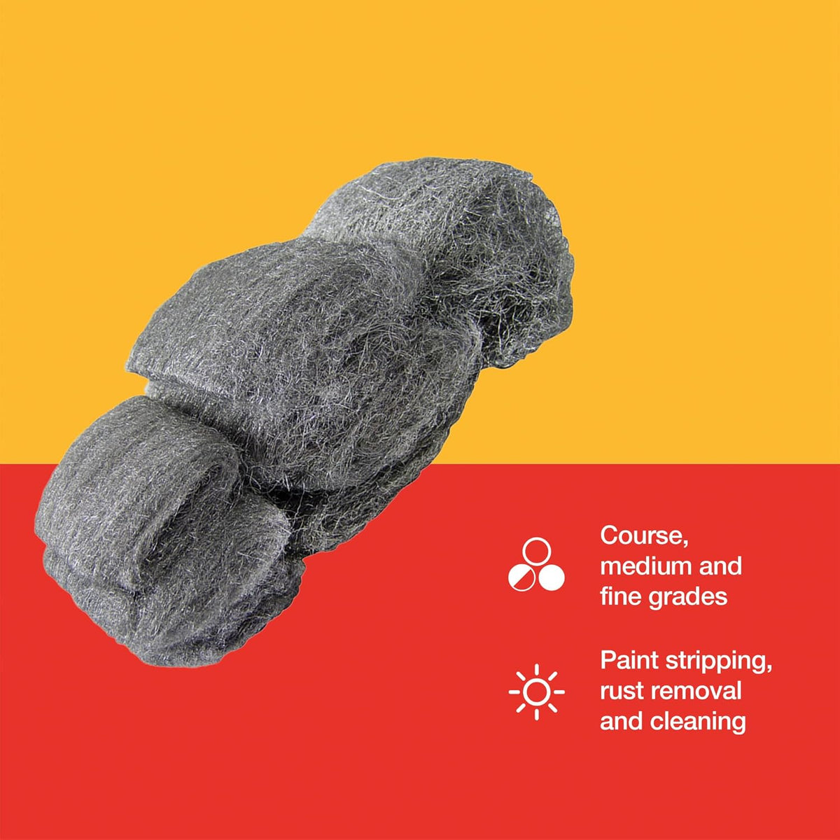 Amtech Multi-Grade Wire Wool Silver S3530 | Medium and Fine Grades Course | Paint Stripping-Rust Removal and Cleaning