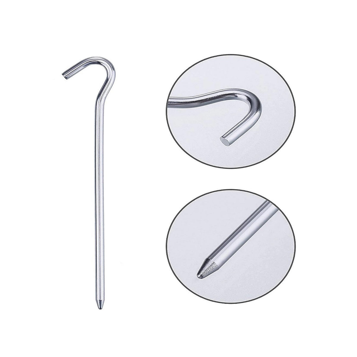 Blackspur Galvanised Metal Steel Tent Peg Silver 9-Inch Pack of 10 GP100