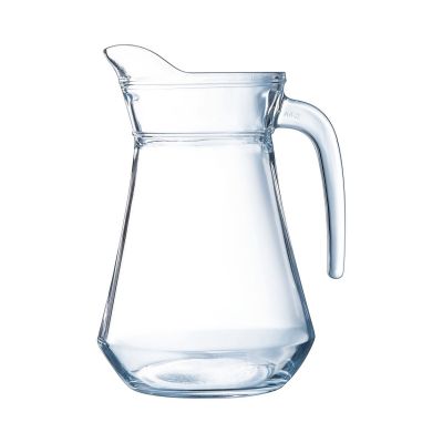 Luminarc Classic Glass Water Jug with Handle and Spout Clear 1.3Ltr A36366 | Pitcher for Infused Drinks-Juice and Beverages