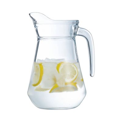 Luminarc Classic Glass Water Jug with Handle and Spout Clear 1.3Ltr A36366 | Pitcher for Infused Drinks-Juice and Beverages