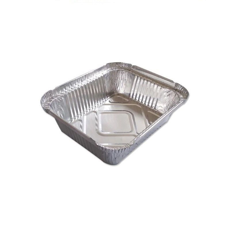Tala Rectangular Disposable Aluminium Foil Food Containers Silver 46cm x 34cm x 6.5cm 10A10638 | Takeaway Trays for Baking and Storage