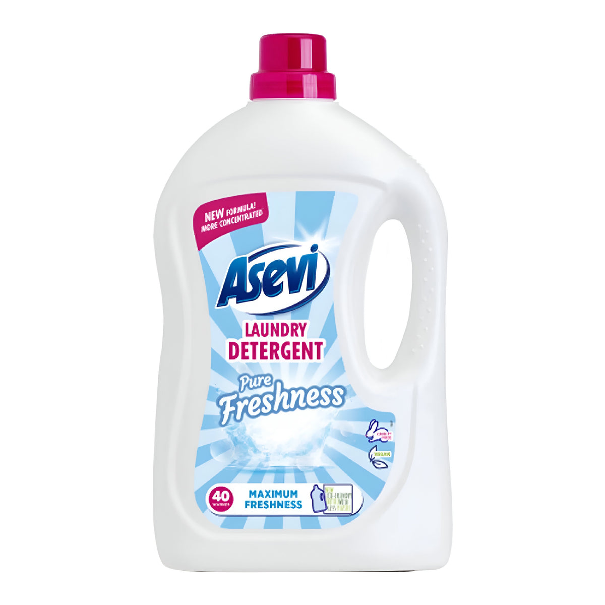 Asevi Laundry Washing Liquid Detergent 44W 2376ml L2302173 | Maximum Freshness | Pure Freshness