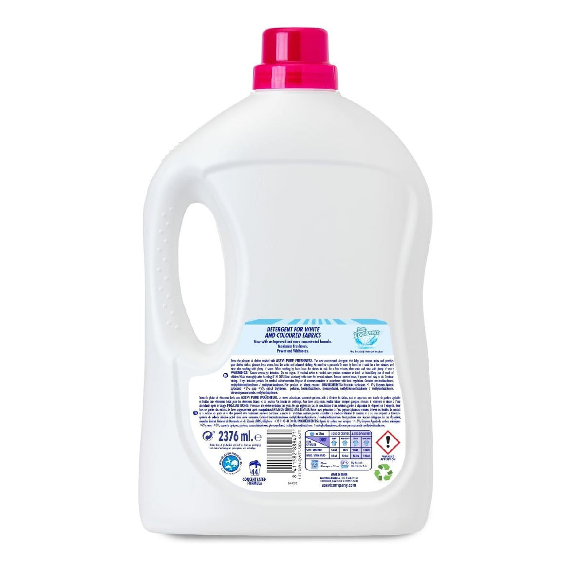 Asevi Laundry Washing Liquid Detergent 44W 2376ml L2302173 | Maximum Freshness | Pure Freshness