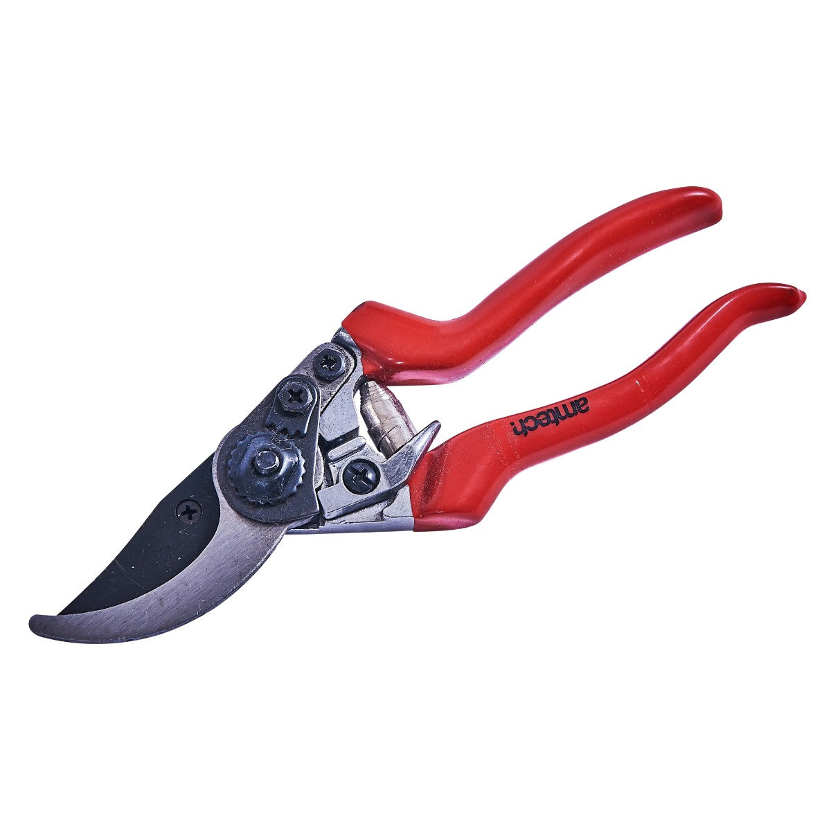 Amtech Bypass Pruner Red U0375 | Strong Non-Stick Carbon Steel Blade | Ergonomic Handle | Safety Lock Switch | 15mm Cutting Capacity
