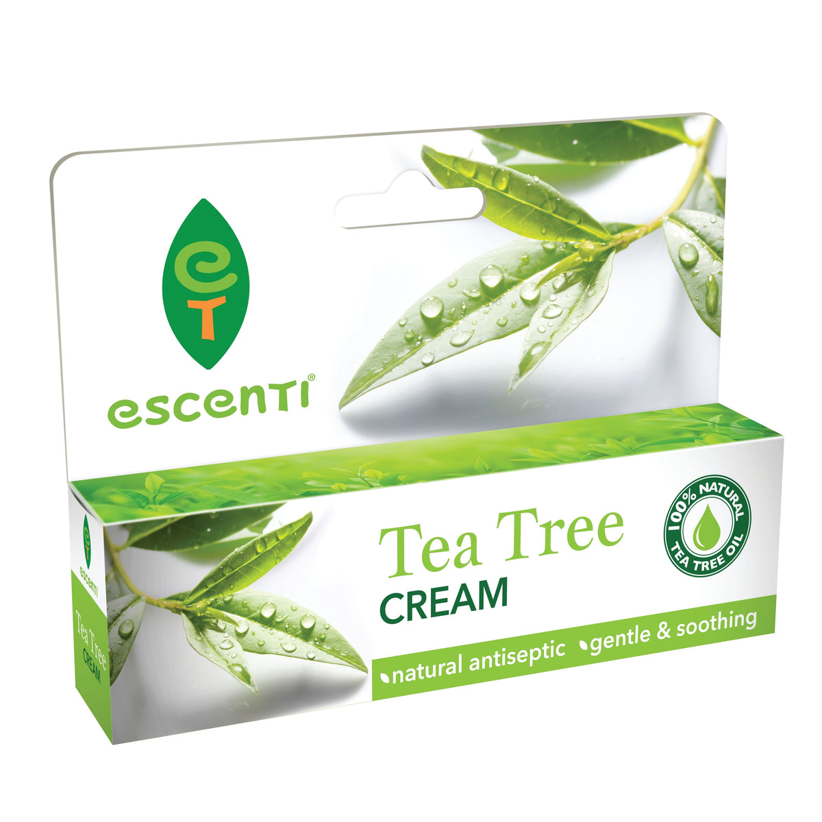 Escenti Natural Antiseptic Tea Tree Cream Multicoloured 28G ESC1011 | Gentle and Soothing Skincare | 100 Percent Tea Tree Oil Formula