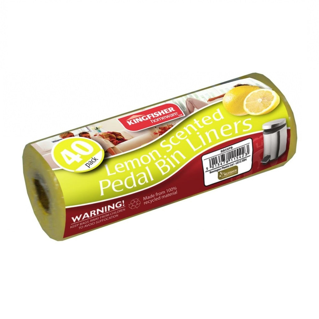 Kingfisher Scented Swing Bin Liners Assorted Colours 25Ltr Pack of 40 BB5SPB | Tie Handle Design | Assorted Fragrances | Durable and Leak-Resistant