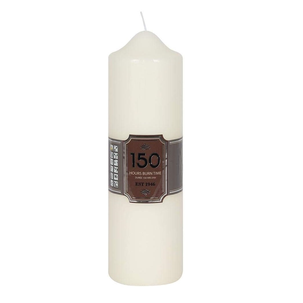 Sifcon Overdipped Church Pillar Candle White 23.4cm x 6.9cm x 6.9cm | 150Hr Burn Time | Smokeless | Ideal for Home and Events