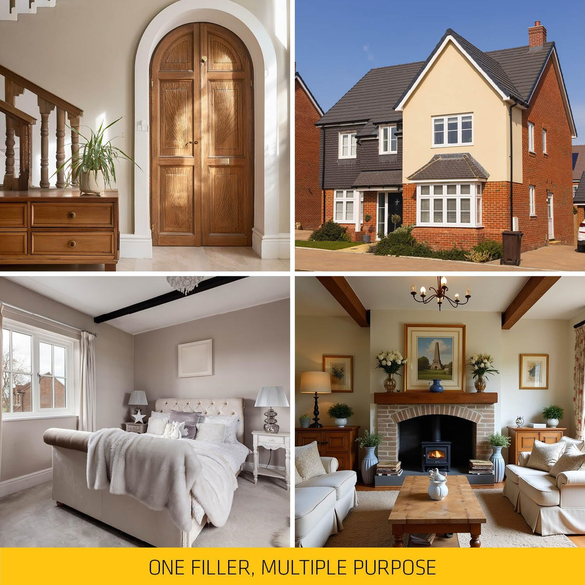 Everbuild All Purpose Crack Resistant Ready Mixed Filler White 1Kg RMFILL1 | Interior and Exterior Use | Plaster-Brick and Wood Repairs