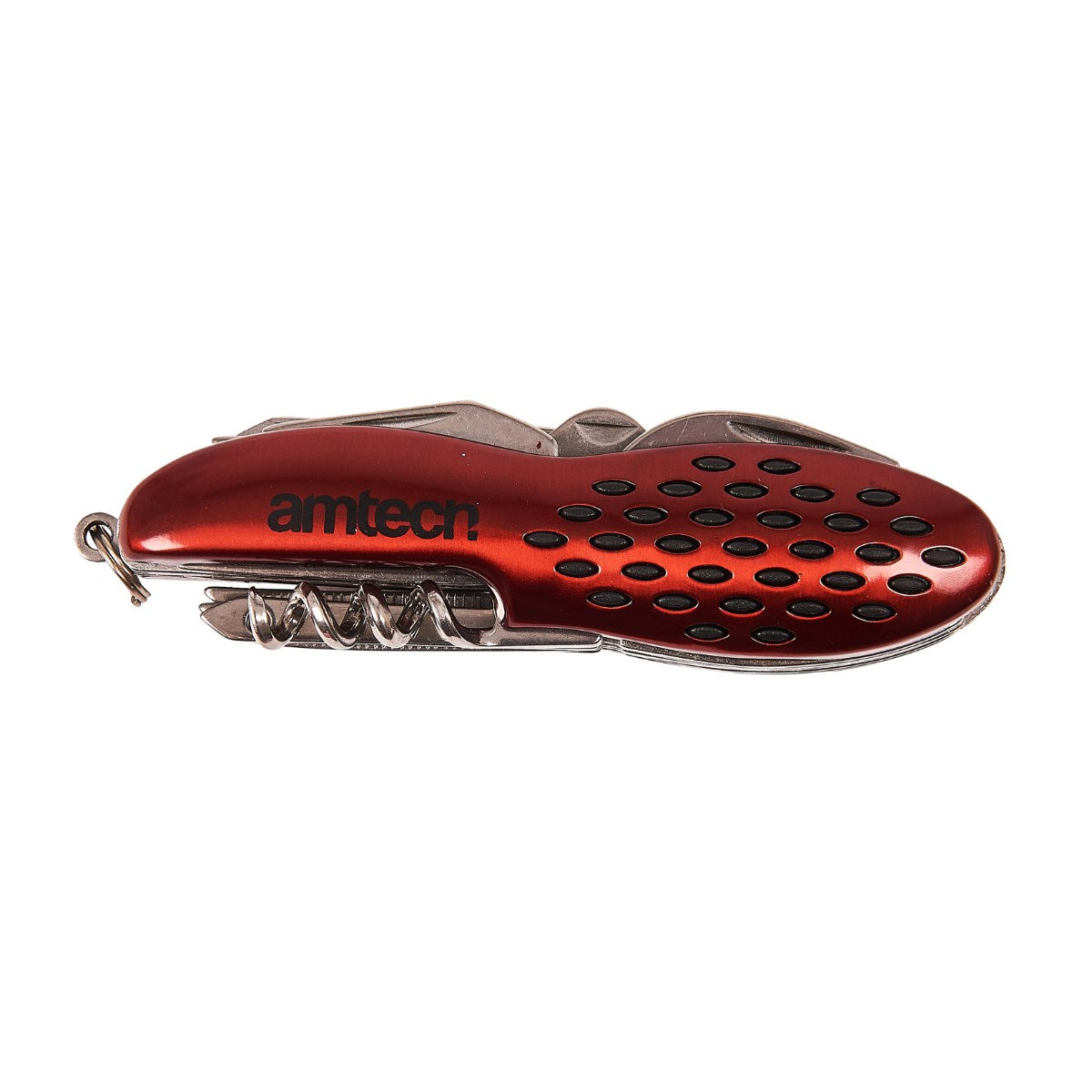 Amtech 13 in 1 Multi Function Pocket Tool Red and Silver R2450 | Compact Pocket Size | Keyring Attachment