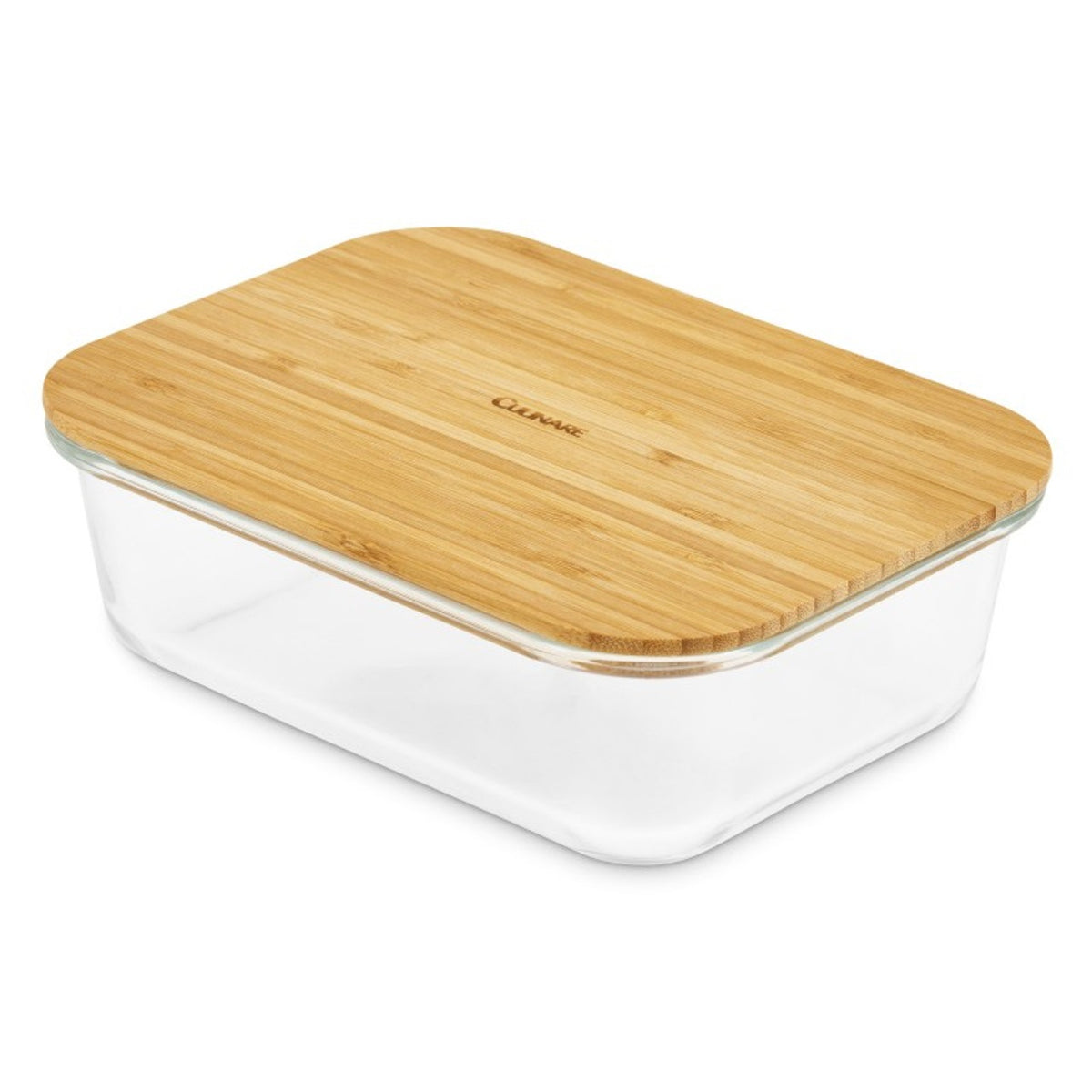 Culinare Naturals Dishwasher Safe Bamboo Lid Glass Container Clear 1Ltr C70024