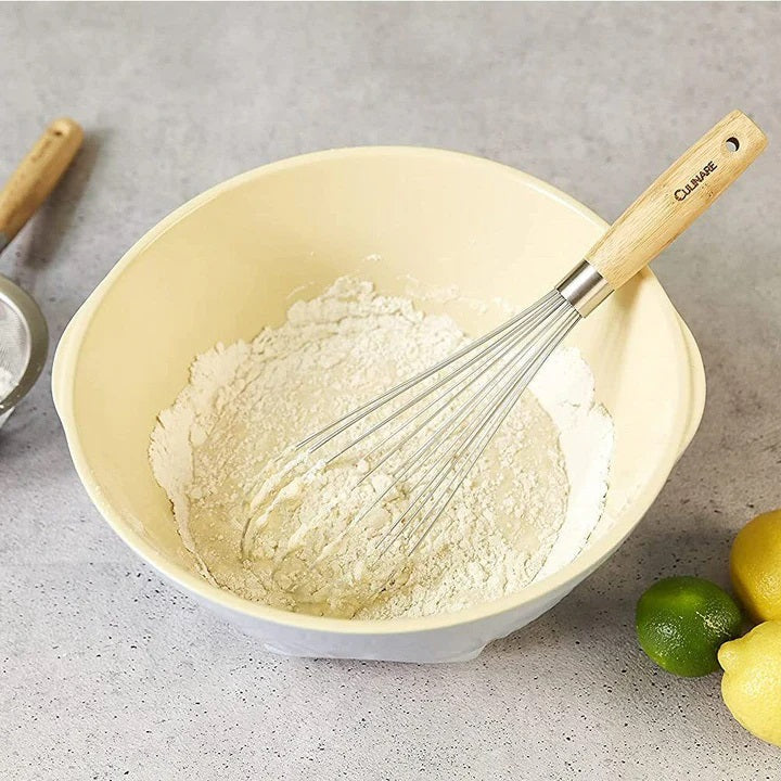 Culinare Naturals Sustainable Bamboo Handle Stainless Steel Balloon Whisk Chrome C70010
