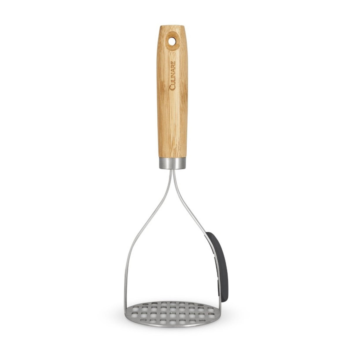Culinare Naturals Sustainable Bamboo Handle Stainless Steel Masher Chrome C70008