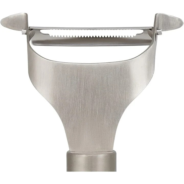 Culinare Naturals Sustainable Bamboo Handle Stainless Steel Serrated Peeler Chrome C70006