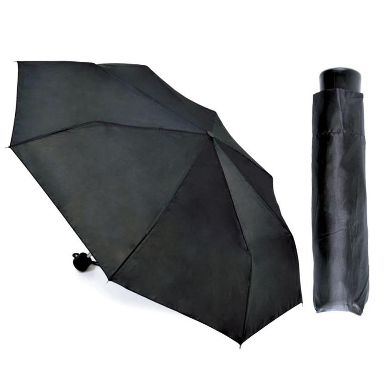 KS Supermini Compact Travel Umbrella Black with Case Black 25cm UU0072 | Windproof and Waterproof