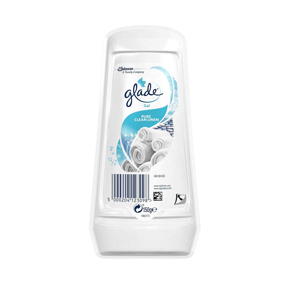 Johnson Glade Gel Air Freshener Pure Clean Linen 150g White 1082772 | Long-Lasting Fresh Scent | Odor Eliminator for Home and Office
