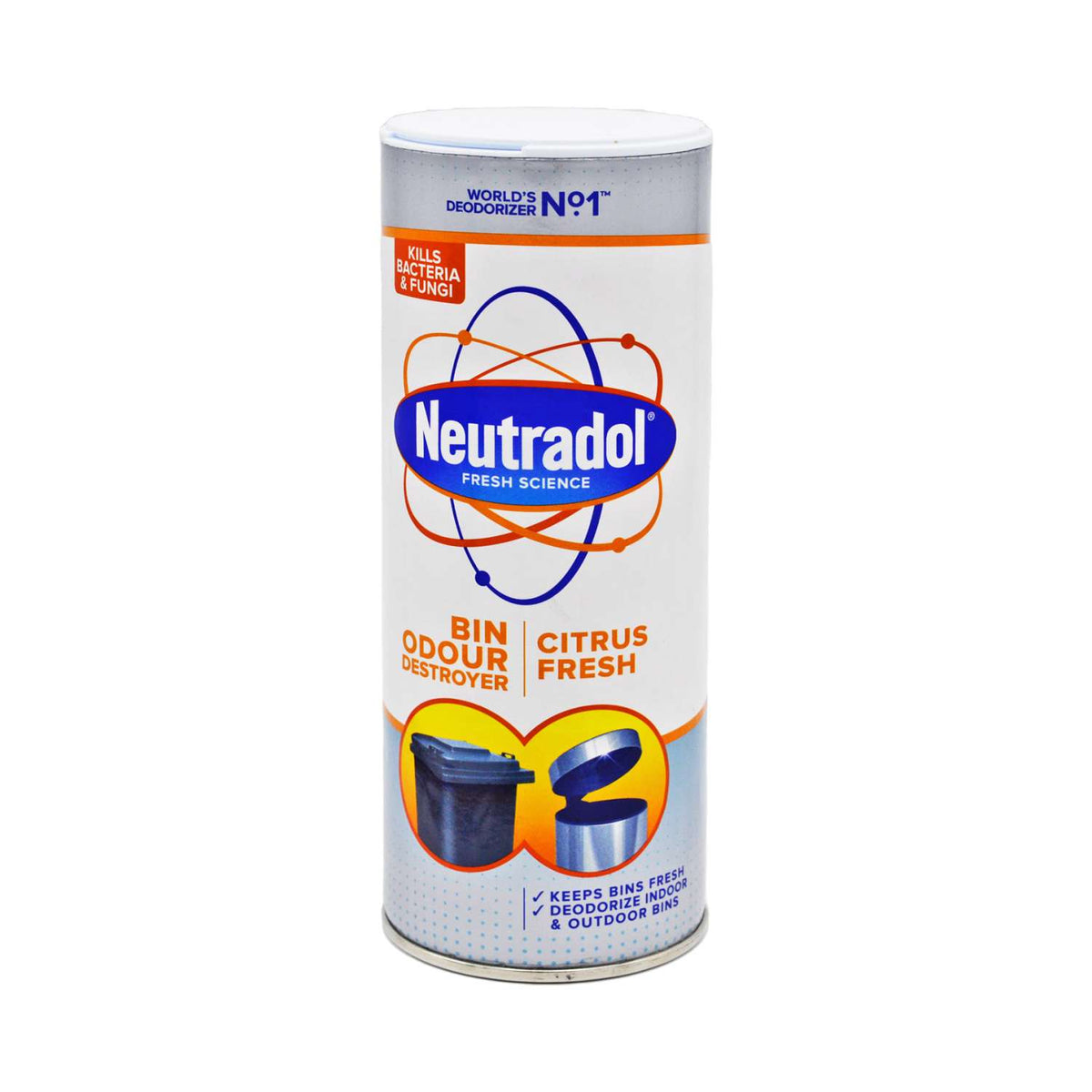 Neutradol Bin Odour Destroyer Citrus Fresh Multicoloured 350g | Eliminates Bad Smells and Kills Bacteria | Deodorizer for Indoor and Outdoor Bins